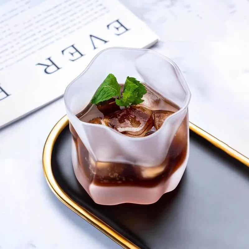 Japanese Crumpled Paper Rocks Glass - 260 mL