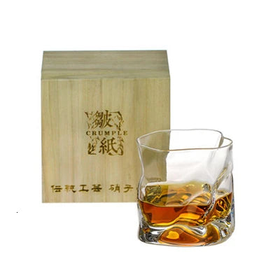 Japanese Crumpled Paper Rocks Glass - 260 mL
