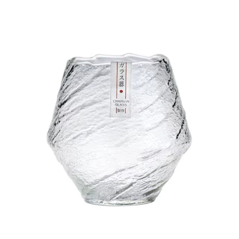Japanese Hammer Pattern Crystal Whiskey Glasses - 420 mL