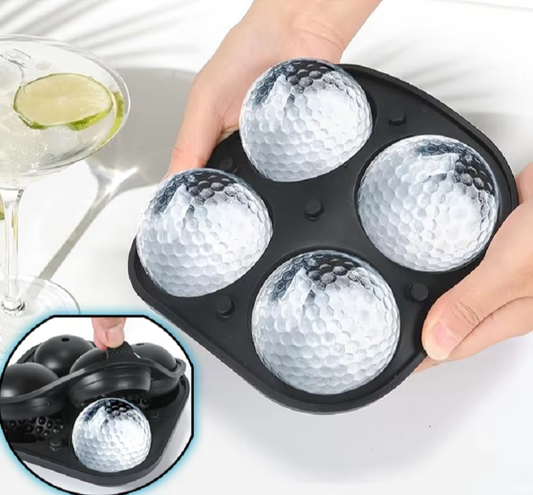 Golf Ball-Shaped Silicone Ice Cube Mold - 2x2 Grid