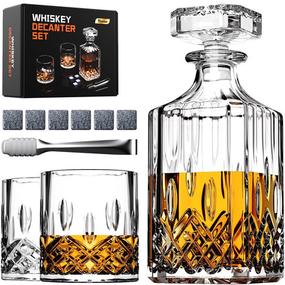 Whiskey Decanter Set with Glasses and Whiskey Stones, Whiskey Decanter Sets for Men, Valentine'S Day Gift, Anniversary Birthday Gifts for Father Mother Husband