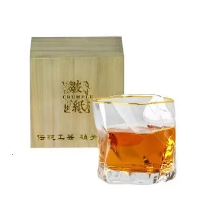 Japanese Crumpled Paper Rocks Glass - 260 mL
